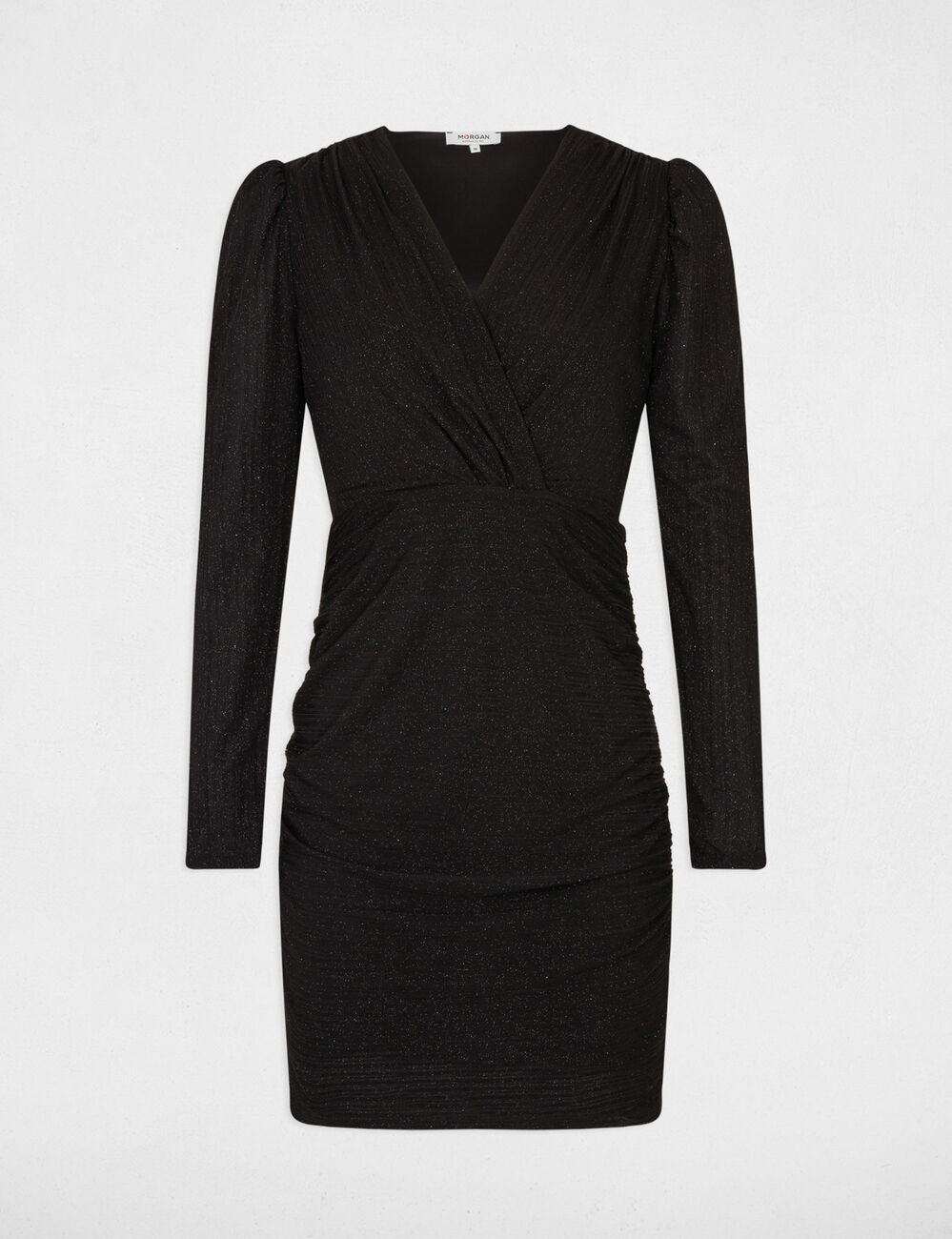 Draped fitted midi dress black women