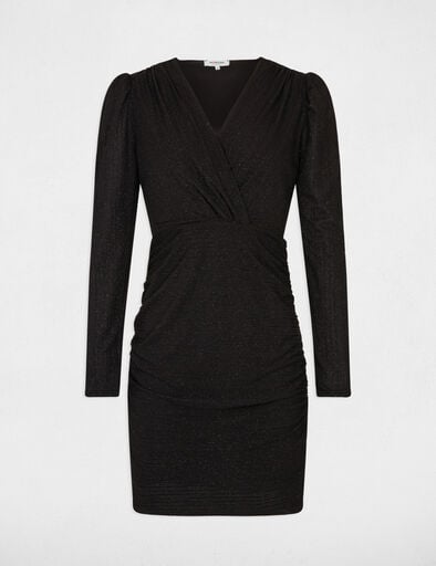 Draped fitted midi dress black women