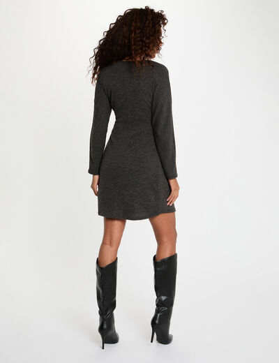 Short wrap dress mid-grey women