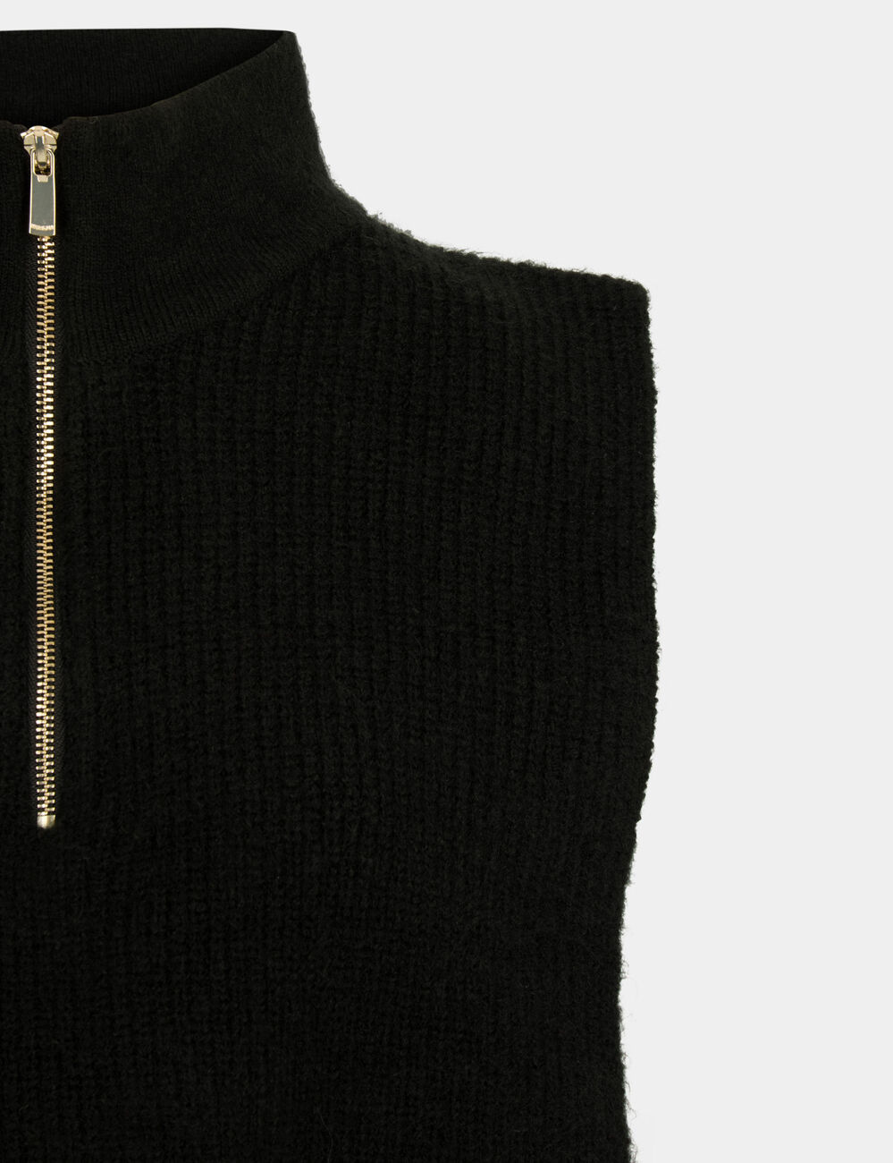 Zip-up poncho black women