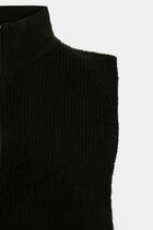 Zip-up poncho black women