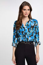Chemise manches longues multicolore femme