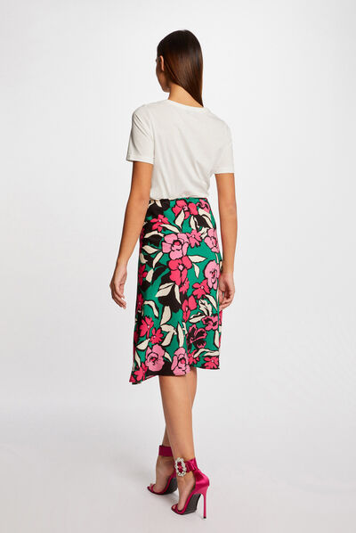 Short-sleeved t-shirt with lace ecru ladies'