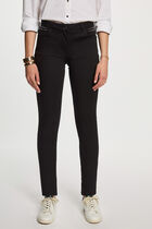 Slim trousers with wet effect black women
