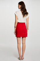 Mini skirt with buttons red women