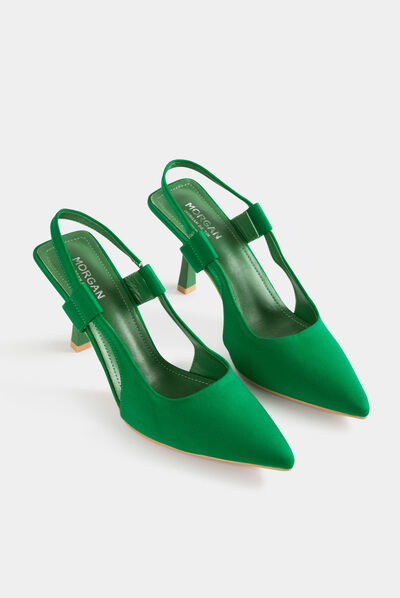 Court shoes with spool heels green ladies'