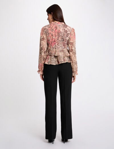 V-neck sheer t-shirt multicolor women