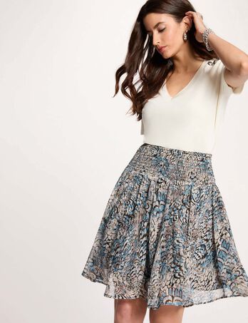 Short skater skirt multicolor women