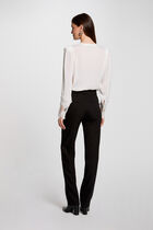 Long-sleeved satin shirt ivory women