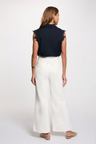Sleeveless shirt navy blue women