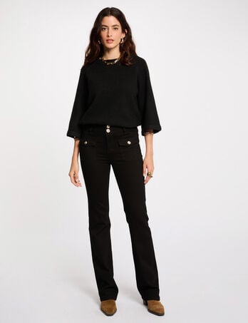 Bootcut jeans with flap pockets black women