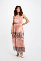 Printed maxi straight dress multicolor women