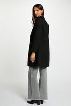 Fitted coat with tailored collar black women
