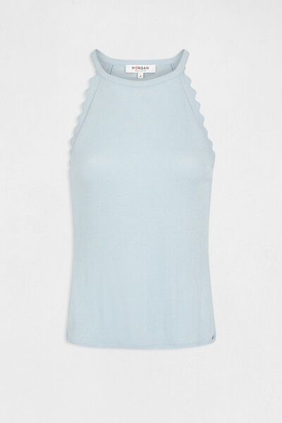 Vest top with thin straps sky blue ladies'