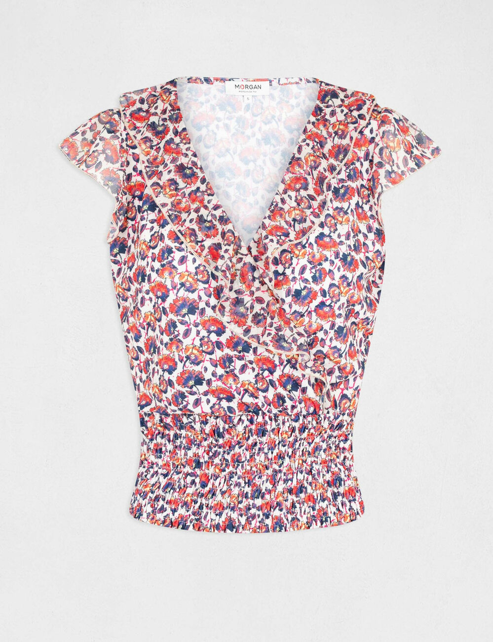 Short-sleeved t-shirt floral print pink women
