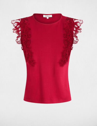 Short-sleeved t-shirt dark red women