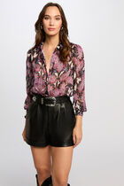 Chemise manches longues multicolore femme