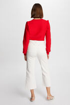Long-sleeved jumper ruffles red women