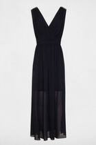 Waisted maxi dress navy women