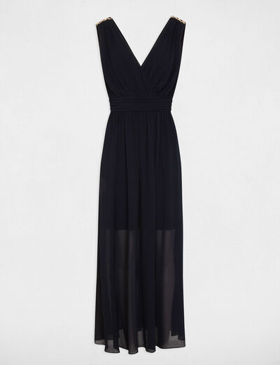 Waisted maxi dress navy women