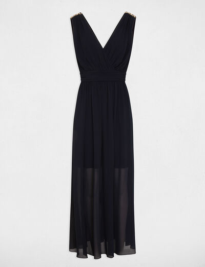 Waisted maxi dress navy ladies'