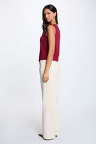 Sleeveless V-neck cardigan bordeaux women
