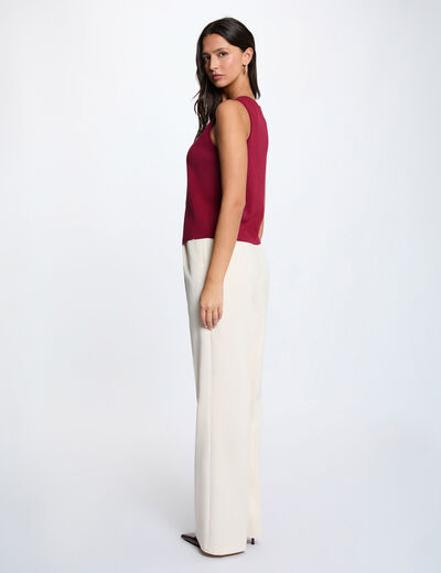 Sleeveless V-neck cardigan bordeaux women