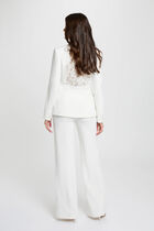 High-waisted wide-leg trousers white women