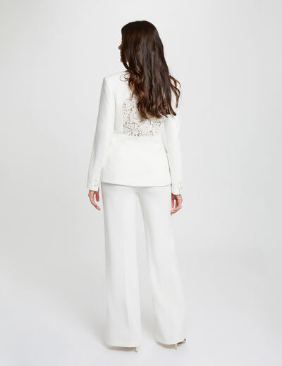 High-waisted wide-leg trousers white women