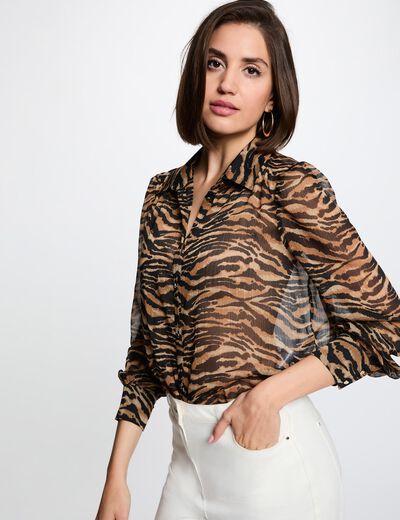 Printed voile shirt multicolor women