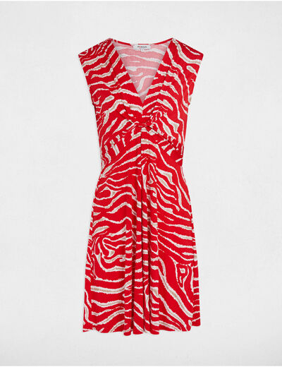 Printed fitted mini dress multicolor women