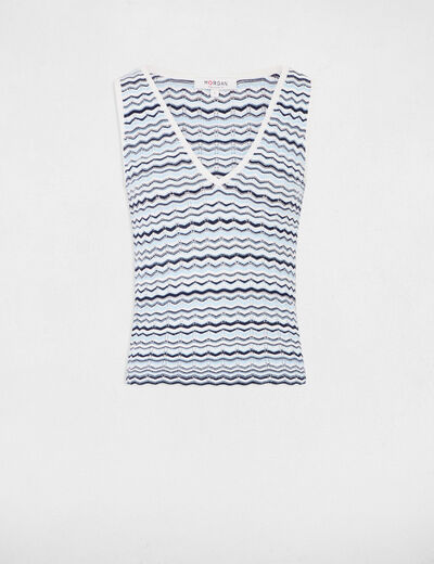 Sleeveless knitted top multicolor women