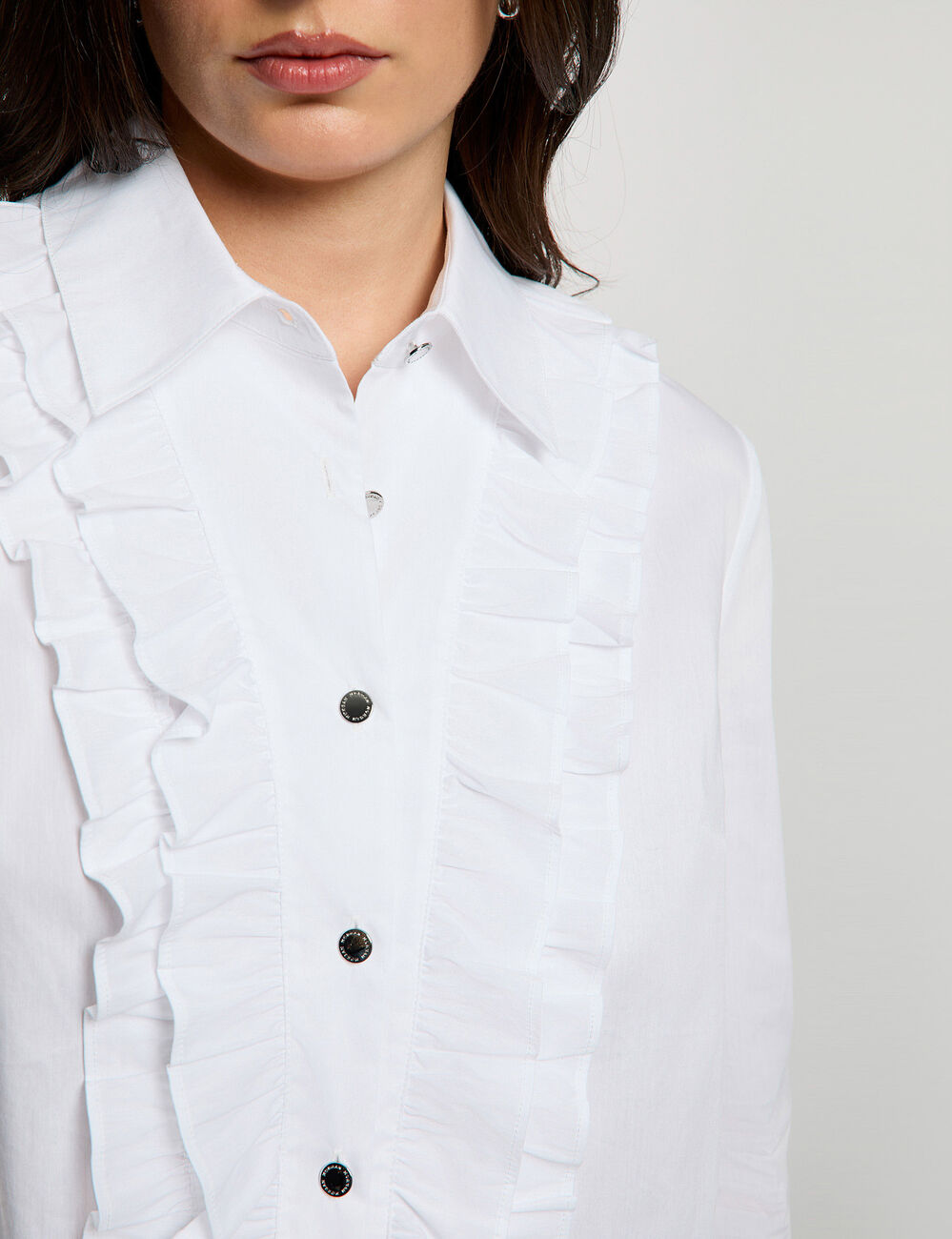 Straight shirt with notch collar white women