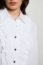 Straight shirt with notch collar white women