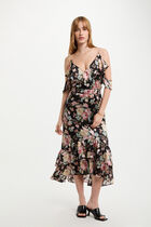 Printed top with ruffles multicolor women
