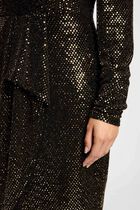 Wrap dress with sequins gold women