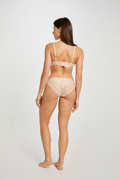Lace padded bra pink ladies'