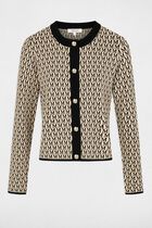 Long-sleeved printed cardigan sand women