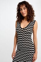Robe tricot longue ajustée noir femme