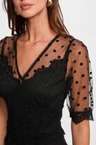 Body manches courtes noir femme