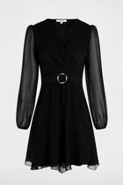 Short wrap dress black women