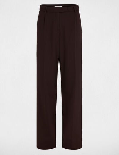 High-waisted wide-leg trousers dark brown women