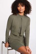 Robe courte effet 2-en-1 vert kaki femme