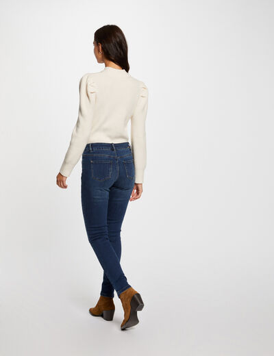 Buttoned skinny jeans stone denim ladies'