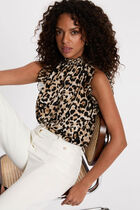 High neck tank top multicolor women