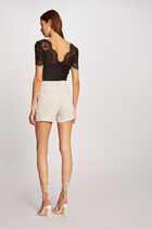 Short-sleeved t-shirt with lace black women