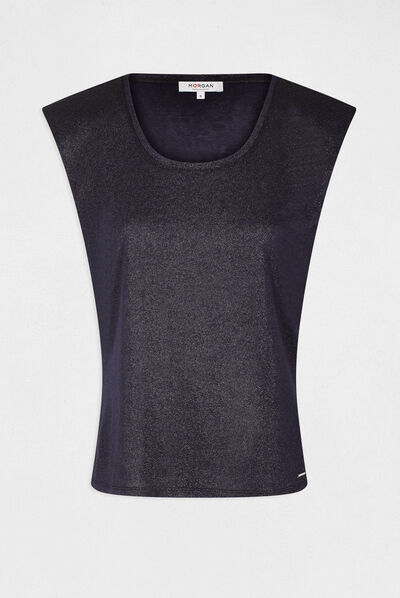Short-sleeved t-shirt with padding navy ladies'