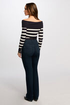 Jumper off the shoulder collar navy blue women