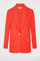 Buttoned loose blazer dark orange women