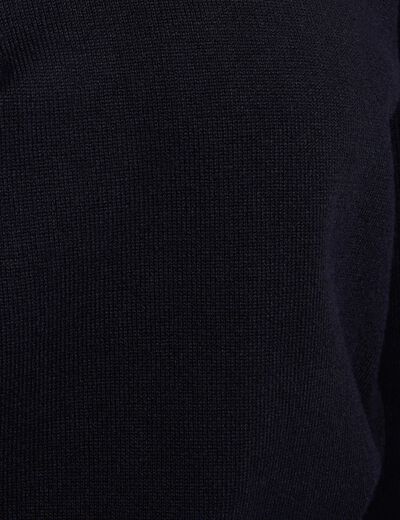 Sweater with shirt collar navy blue women